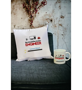 Electrical & Electronics Engineer Kupa Bardak ve Yastık Set 001 (Beyaz)