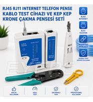 Kablo Soyucusu Pense RJ45 RJ11 Jak Sıkma Pensesi Kablo Test Cihazı Set