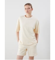 LCW Vision Ekru Oversize Soft Touch Kadın Tişört
