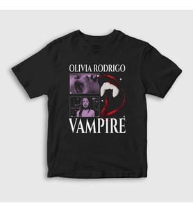 Presmono Unisex Çocuk Siyah Vampire Müzik Olivia Rodrigo T-Shirt 499917tt