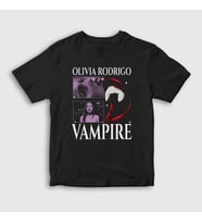 Presmono Unisex Çocuk Siyah Vampire Müzik Olivia Rodrigo T-Shirt 499917tt