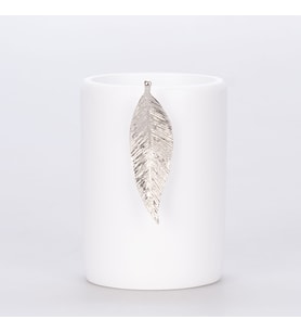 Leaf Diş Fırçalık Beyaz Gümüş
