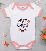BK Kids Aynı Dayısı Tasarımlı Pembe Bebek Body Zıbın-1