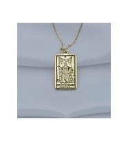 925 Ayar Gümüş Tarot The Justice Adalet Kolye (Altın)