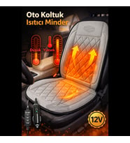 Araç İçi Koltuk Isıtıcısı Oto Isıtmalı Koltuk Minderi Çakmaklık Girişli Isı Ayarlı Gri 12V 1 Adet