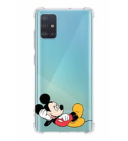 Samsung Galaxy A51  Köşe Korumalı Antişok Kapak Mickey Mouse Tasarımlı Şeffaf  Kılıf