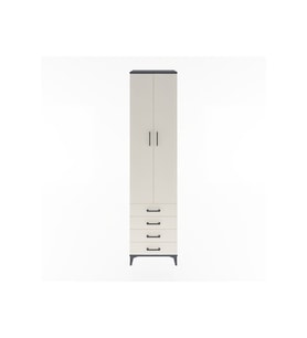 Hyperion Dolap 5 Raflı 4 Çekmeceli 2 Kapaklı 60x44x243 Antrasit-Aytaşı