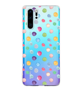 PrintiFy Huawei P30 Pro ile Uyumlu 1mm Slim Fit Water Color 6 Baskılı Şeffaf  Kılıf