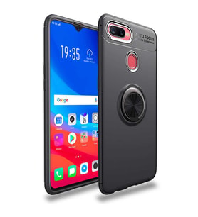Oppo A5S Kılıf Yüzüklü Magnetli Ravel Case (Siyah)