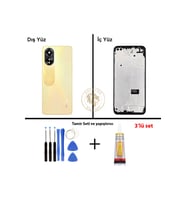 Oppo A38 Sarı Uyumlu Orta Kasa + Yapıştırıcı ve Vida Seti Full Kasa Kapak Gövde Housing