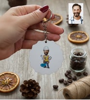 Kişiye Özel Karikatürlü İnşaat Mühendisi Anahtarlık Mühendisler Günü Hediyesi