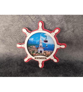 Magnet Gemi Dümen Kule Deniz Martı Buzdolabı Süsü Ahşap Magnet Mıknatıslı Hediyelik Eşya