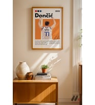Doncic Basketbol Posteri, Ahşap Çerçeveli Duvar Tablosu - Spor Severlere Hediye