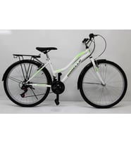 BEYAZ BİSİKLET DORELLO BİSİKLET 2650 CAMURLUK BAGAJLI BİSİKLET SEPETLİ - Renk: Beyaz - Yeşil