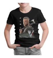 Vikings - Ragnar Axe Siyah Çocuk Tshirt