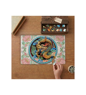 King Of Puzzle Ejderha Tasarımı 240 parça Ahşap Puzzle Ahşap Kutuda MP04802