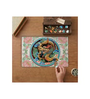 King Of Puzzle Ejderha Tasarımı 240 parça Ahşap Puzzle Ahşap Kutuda MP04802