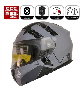 M966 V2 WX10 Motosiklet Kaskı Güneş Vizörlü Çene Açılır Motorcu Kask