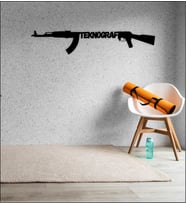 Kişiye Özel AK-47 Duvar Tablosu (Siyah)