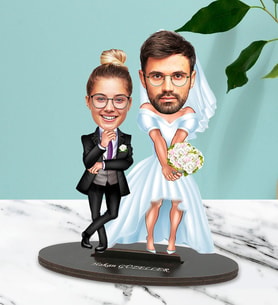 Kişiye Özel Gelin Ve Damat Tasarımlı Biblo