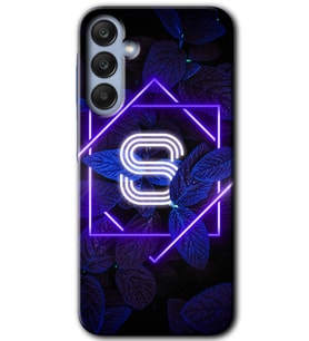 Galaxy A35 Kılıf HD Desen Baskılı Kılıf - Dark Neon Yaprak S Harfi