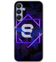 Galaxy A35 Kılıf HD Desen Baskılı Kılıf - Dark Neon Yaprak S Harfi