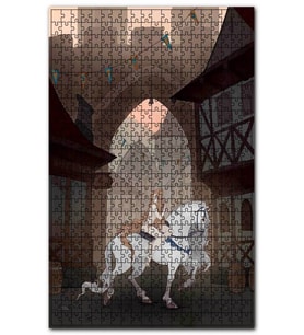 Cakapuzzle Çıplak Lady Godiva Beyaz At Üzerinde Puzzle Yapboz MDF (Ahşap) (120 Parça)