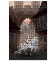 Cakapuzzle Çıplak Lady Godiva Beyaz At Üzerinde Puzzle Yapboz MDF (Ahşap) (120 Parça)