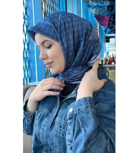 İpek Twill Eşarp - 2025 İlkbahar-Yaz (T)  8981713-923 (İndigo)