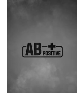 AB + Pozitif Kan Grubu Araba Motorsiklet Etiket Sticker 14CM Siyah Renk
