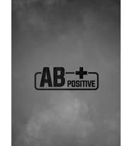 AB + Pozitif Kan Grubu Araba Motorsiklet Etiket Sticker 14CM Siyah Renk