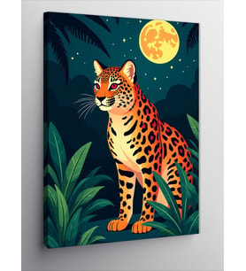 Kanvas Tablo Ayışığında Leopar