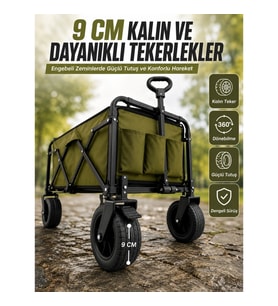 Mey İthalat® Extra Cepli Katlanabilir Wagon Arabası ile Pratik ve Düzenli Taşıma