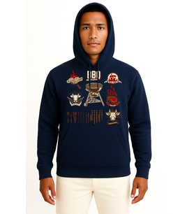 Kapüşonlu Barbecue Chophouse Restaurant Kebab Grilling Göğüs Tasarımlı Unisex Sweatshirt