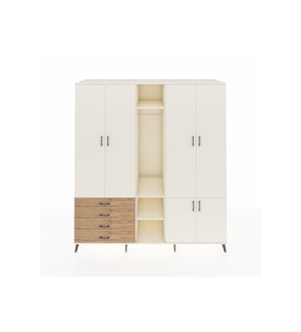 Kronos Dolap 14 Raflı 4 Çekmeceli Tek Askılı 220x59x243 Aytaşı-Aytaşı/Çam