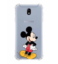 Samsung Galaxy J7 Pro  Köşe Korumalı Antişok Kapak Mickey Mouse Tasarımlı Şeffaf  Kılıf