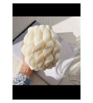 Büyük Boy Kokulu Burgulu Yağmur Damlası Düğüm Soya Wax Mum (Beyaz)