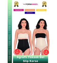 #Korse Vücut Şekillendiren Toparlayıcı Kaymaz Agraflı Yüksek Bel Slip Kadın Külot Korse 2'li Set