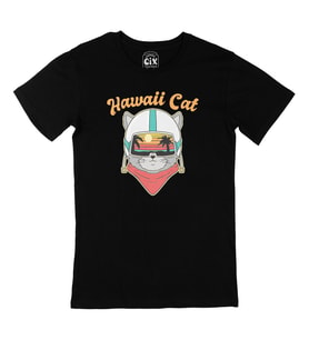 Hawaii Cat Siyah Tişört