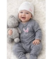 Sevimli Tşan Desenli Kız Bebek 4’lü Tulum Seti