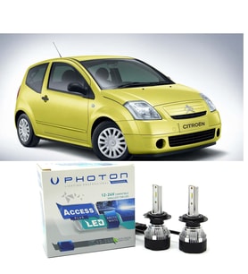 Citroen C2 Led Xenon Uzun + Kısa Far Ampulü H4 Access Yeni Seri Beyaz