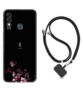 Tecno Spark 8T Kılıf Silikon Boyun Askılı İpli Desenli Silikon Love 1629