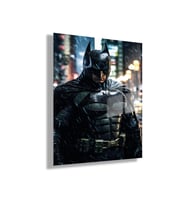 Temperli Gerçek Cam Tablo Film Karakteri Batman Portresi