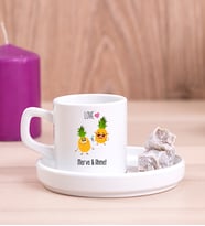 Kişiye Özel Sevimli Ananaslar Concept Türk Kahvesi Fincanı