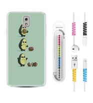 Samsung Note 3 4 5 8 9 20 Ultra 10 Lite Kılıf Kablo Koruma Spiral Silikon Avokadolar1352