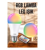 Mey İthalat® RGB Led Lamba Led Işık Ampul Renk Değiştirebilen 100 Watt