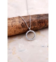 Halka Tamtur Zirkon Taşlı Rodyumlu Gümüş Kolye 7838