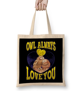 Owl Always Love You Adorable Owl Pun Bez Çanta Uzun Saplı