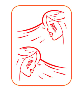 Ağlayan Kadın Oto Sticker Sağ-Sol 2 Adet Takım Kırmızı 40*28 Cm