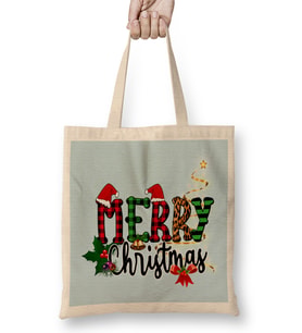 Yılbaşı Yeni Yıl Konseptli Merry Christmas 026 Bez Çanta Uzun Saplı
